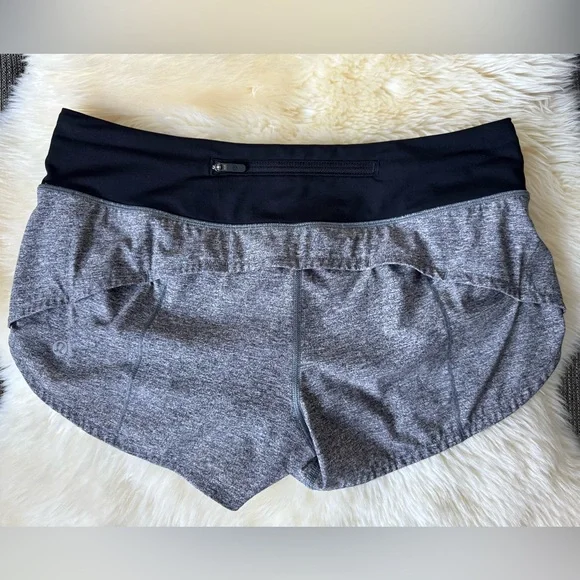 Lululemon Speed Up Short Heather Lux Multi Black / Black Size 6 - Picture 2 of 16